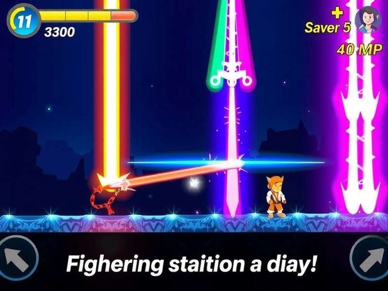 Intense sword battle in Glowing Blade Duel Glowing Blade Duel gameplay screenshot